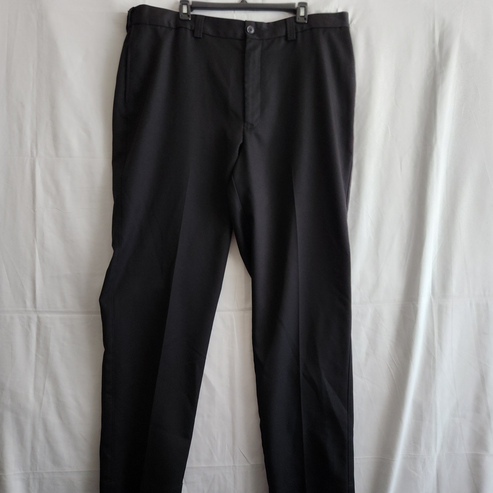 Oak Hill Dress Pant Men's 42x31 Black Relaxed Fit Elastic Waist Office Work